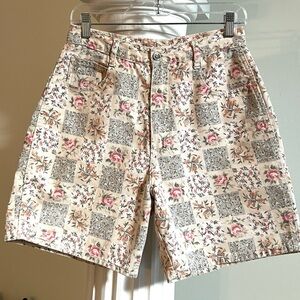 Y2K Retro Patchwork Floral Bill Blass High Waisted Shorts - Trendy Style
